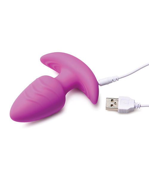 Bang! Rotating & Vibrating Tapered Butt Plug w/Remote - Purple