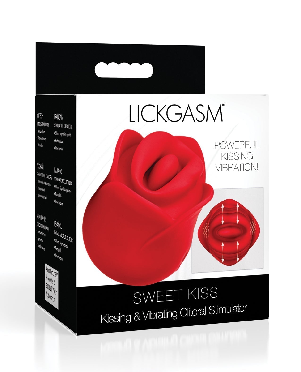 Lickgasm Sweet Kiss Kissing & Vibrating Clitoral Stimulator - Red