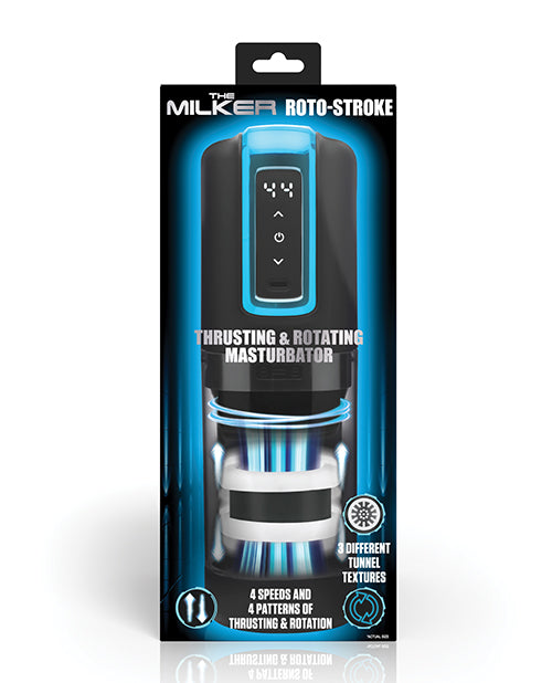 Milker Roto-Stroke Thrusting & Rotating Masturbator - Black