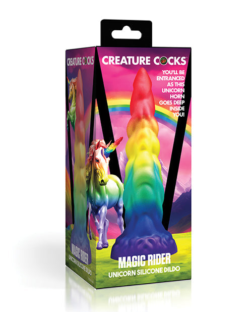 Creature Cocks Large Dildo | Unicorn Silicone Dildo | Rainbow Suction Cup Dildo