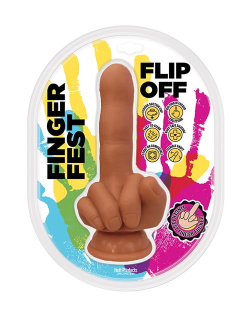 Finger Fest Flip Off Dildo - Tan